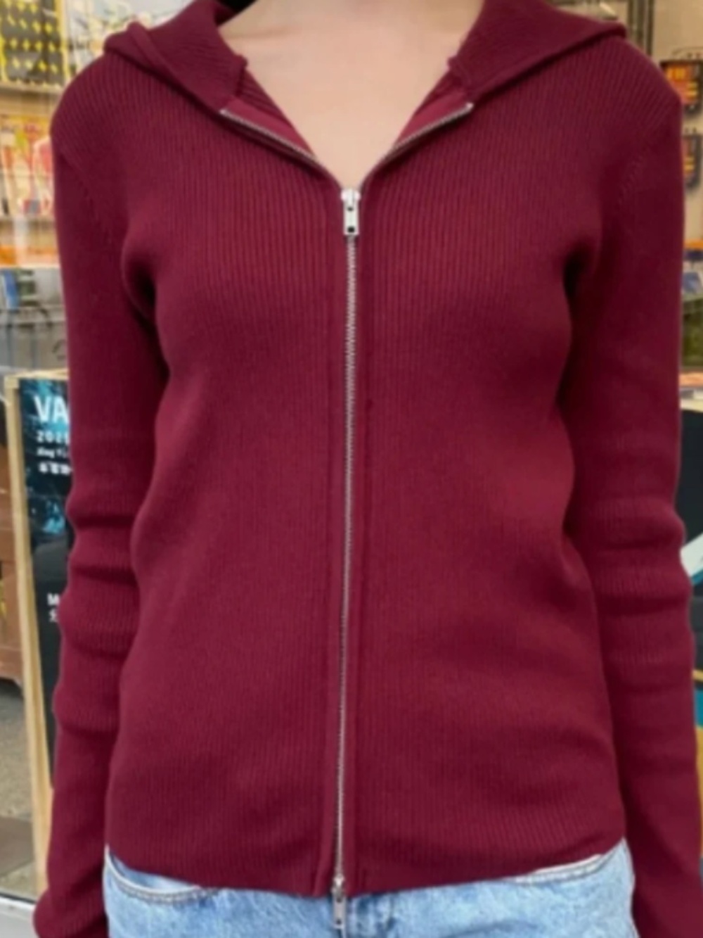 Burgundy Red Arden Hoodie Brandy Melville